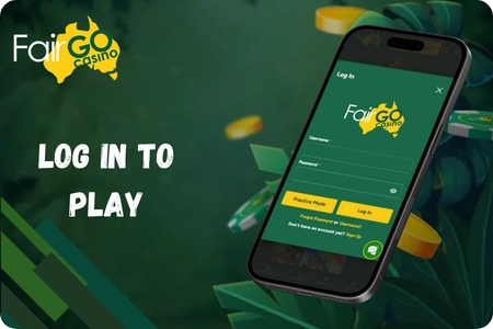 Fair Go Casino login page with form