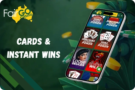 Fair Go Casino video poker and instant games